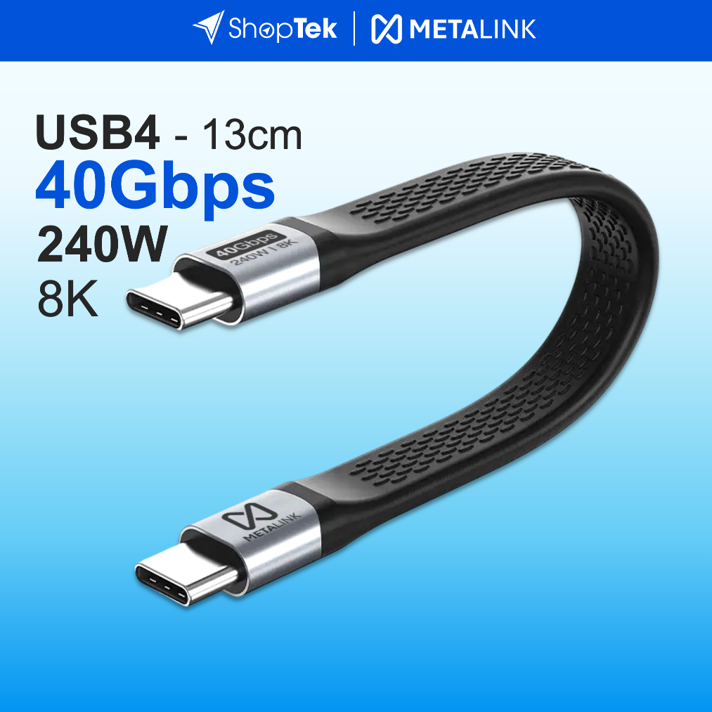 METALINK Cáp dữ liệu USB4 40G sạc nhanh PD 240W, xuất 8K60Hz, chip E-maker hỗ trợ Thunderbolt 4/3