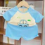 Bộ Cộc Tay thun Tăm Cho Bé Trai, Bé Gái 6 -16kg may rộng rãi. Vải thun tăm mềm, co giãn không xù lông