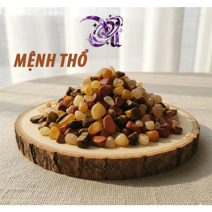 Set Đá Thạch Anh cho (MỆNH THỔ) - Đá mắt hổ tự nhiên, Đá mã não đỏ vụn, đá thạch anh vàng - May mắn