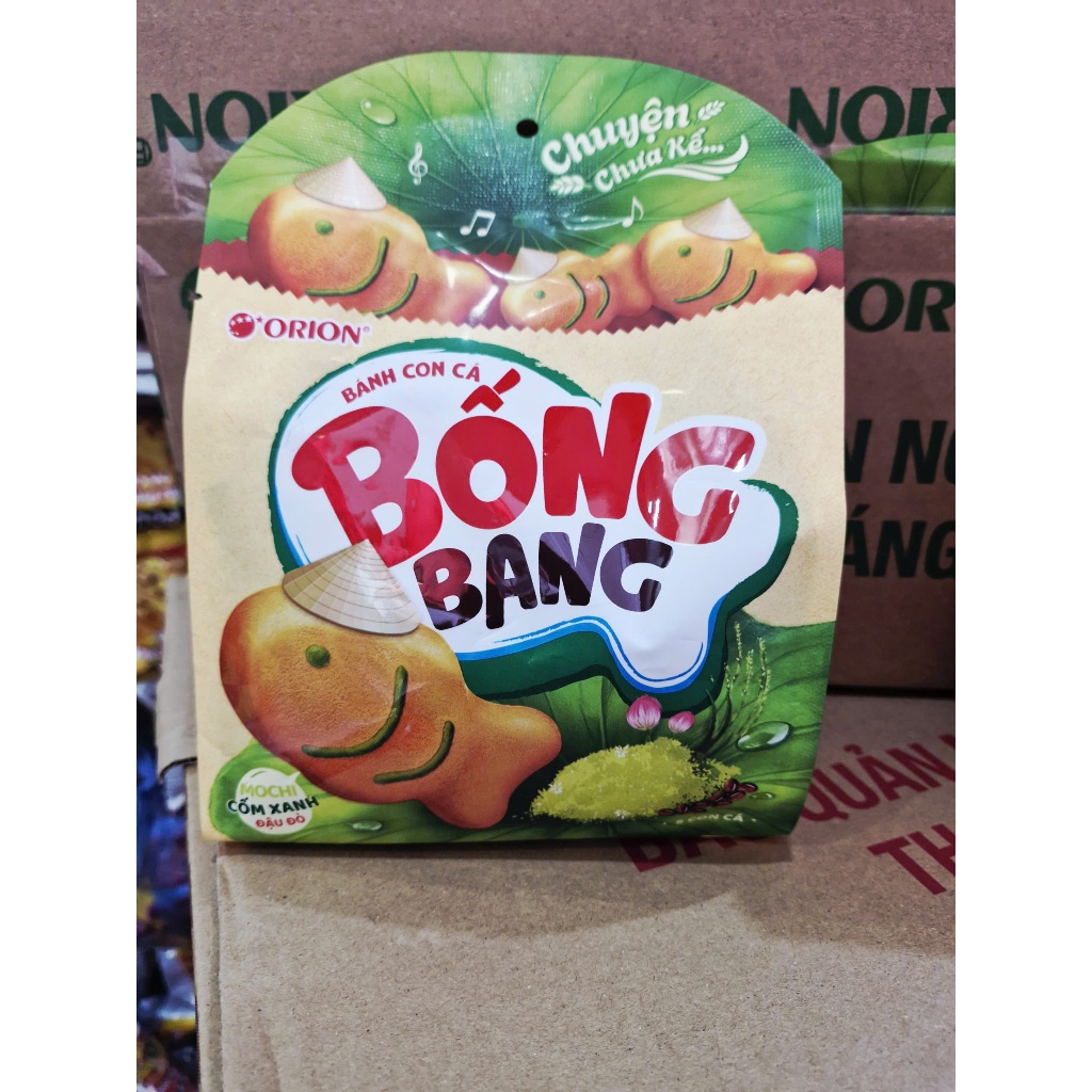 Bánh Con Cá Bống Bang Orion Mochi Socola Đậu Đỏ Túi 145g/ Hộp 232g