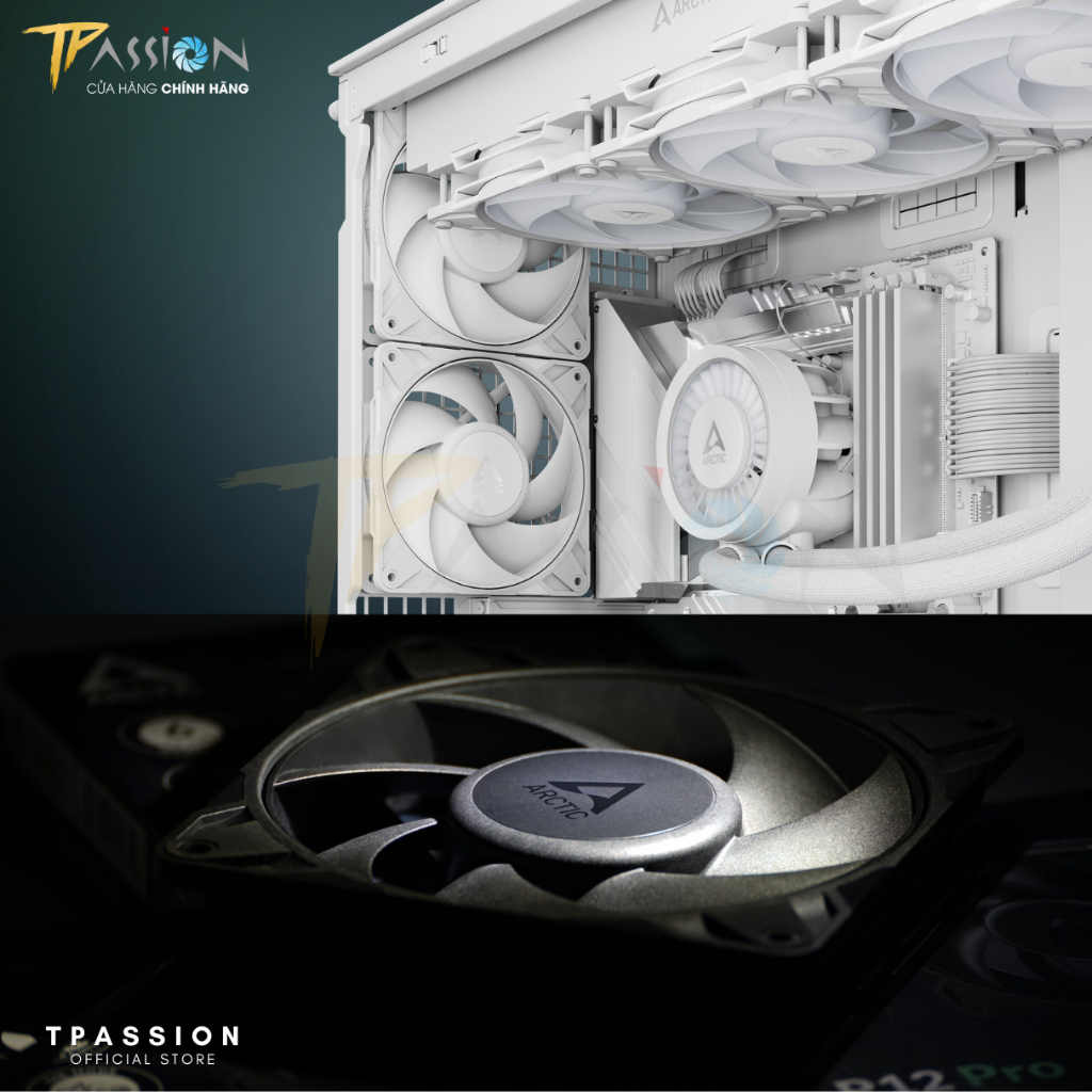 Quạt Fan case ARCTIC P12 / P14 Pro PST / Reverse LED ARGB Black /White -Tản nhiệt PWM, 120 12cm 14cm | BigBuy360 - bigbuy360.vn
