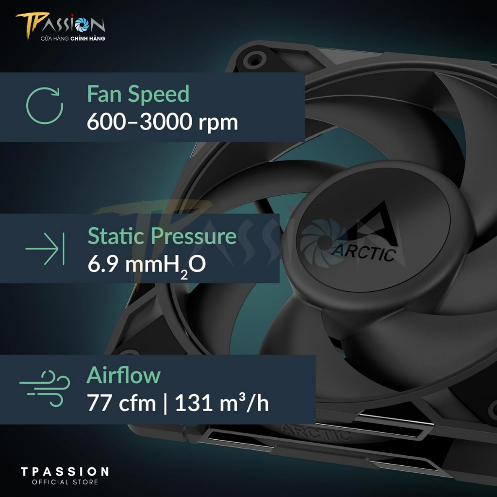 Quạt Fan case ARCTIC P12 / P14 Pro PST / Reverse LED ARGB Black /White -Tản nhiệt PWM, 120 12cm 14cm | BigBuy360 - bigbuy360.vn