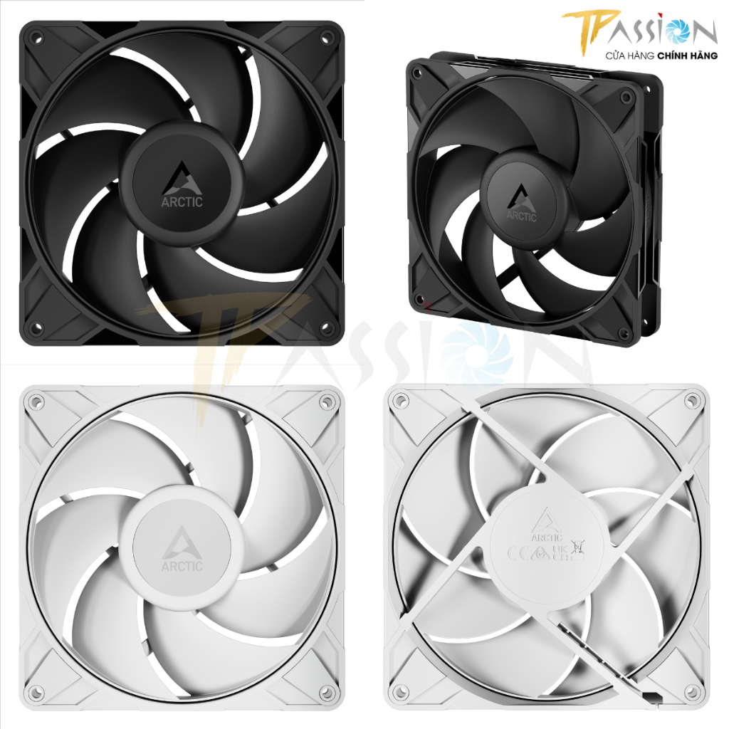 Quạt Fan case ARCTIC P12 / P14 Pro PST / Reverse LED ARGB Black /White -Tản nhiệt PWM, 120 12cm 14cm | BigBuy360 - bigbuy360.vn