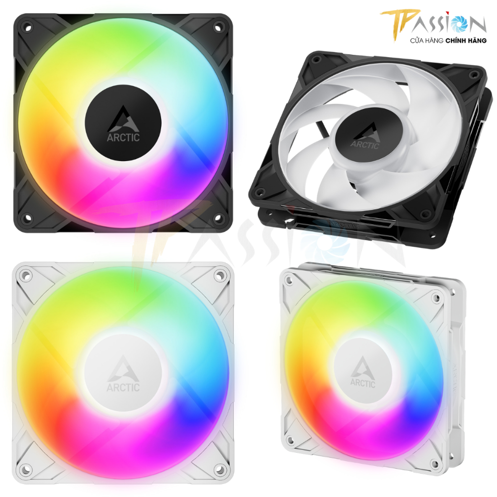 Quạt Fan case ARCTIC P12 / P14 Pro PST / Reverse LED ARGB Black /White -Tản nhiệt PWM, 120 12cm 14cm | BigBuy360 - bigbuy360.vn