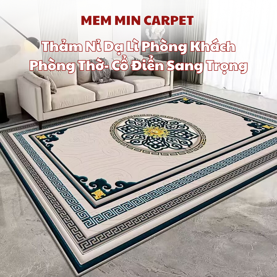 Thảm Bali Trải Phòng Khách, Thảm Trải Sàn Cổ Điển Họa Tiết Cực Bắt Mắt (1) - MemminCarpet - THB05