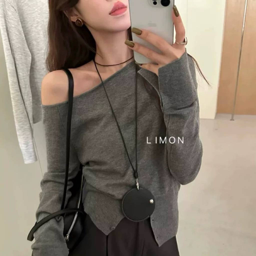 Áo thun nữ dài tay lệch vai thanh lịch By.Thanhhuyen clothings - Top