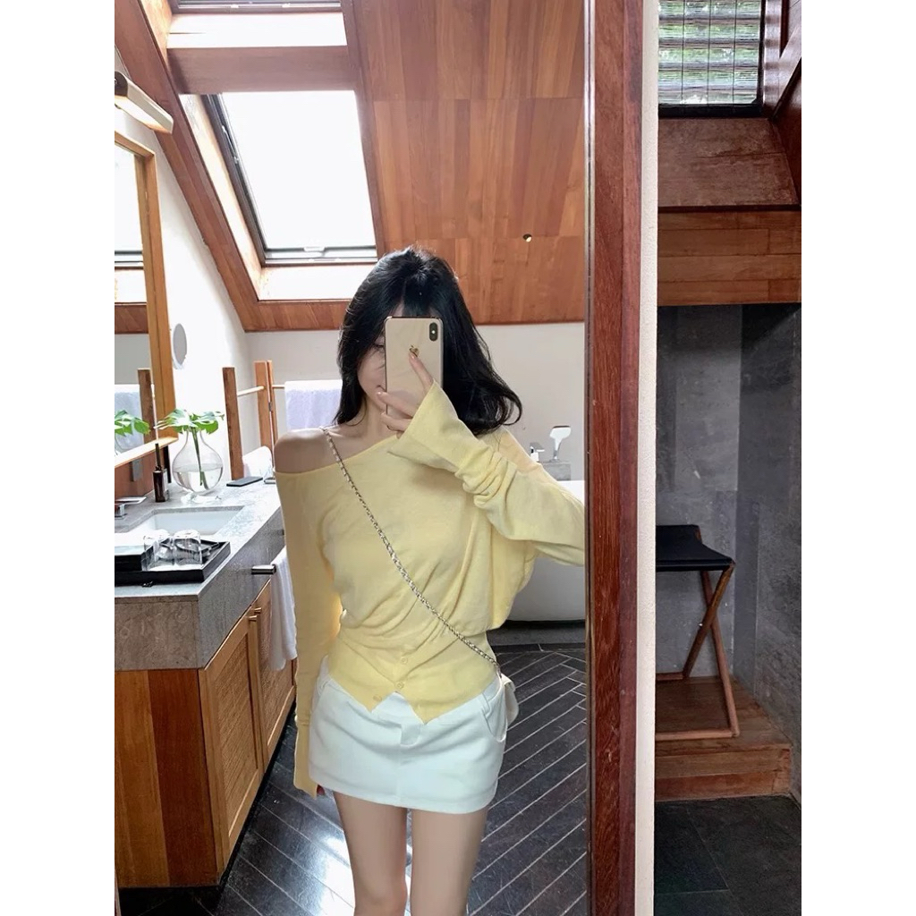 Áo thun nữ dài tay lệch vai thanh lịch By.Thanhhuyen clothings - Top