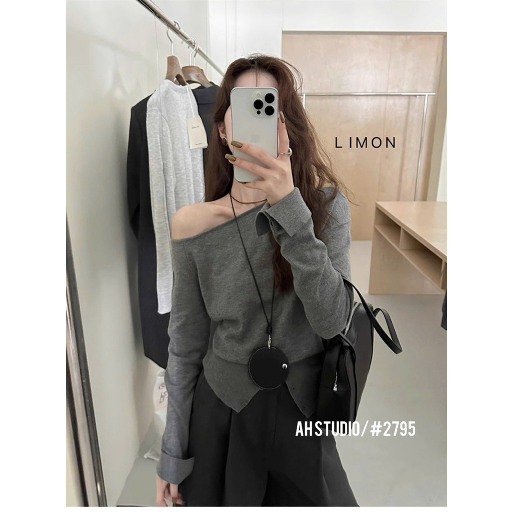 Áo thun nữ dài tay lệch vai thanh lịch By.Thanhhuyen clothings - Top