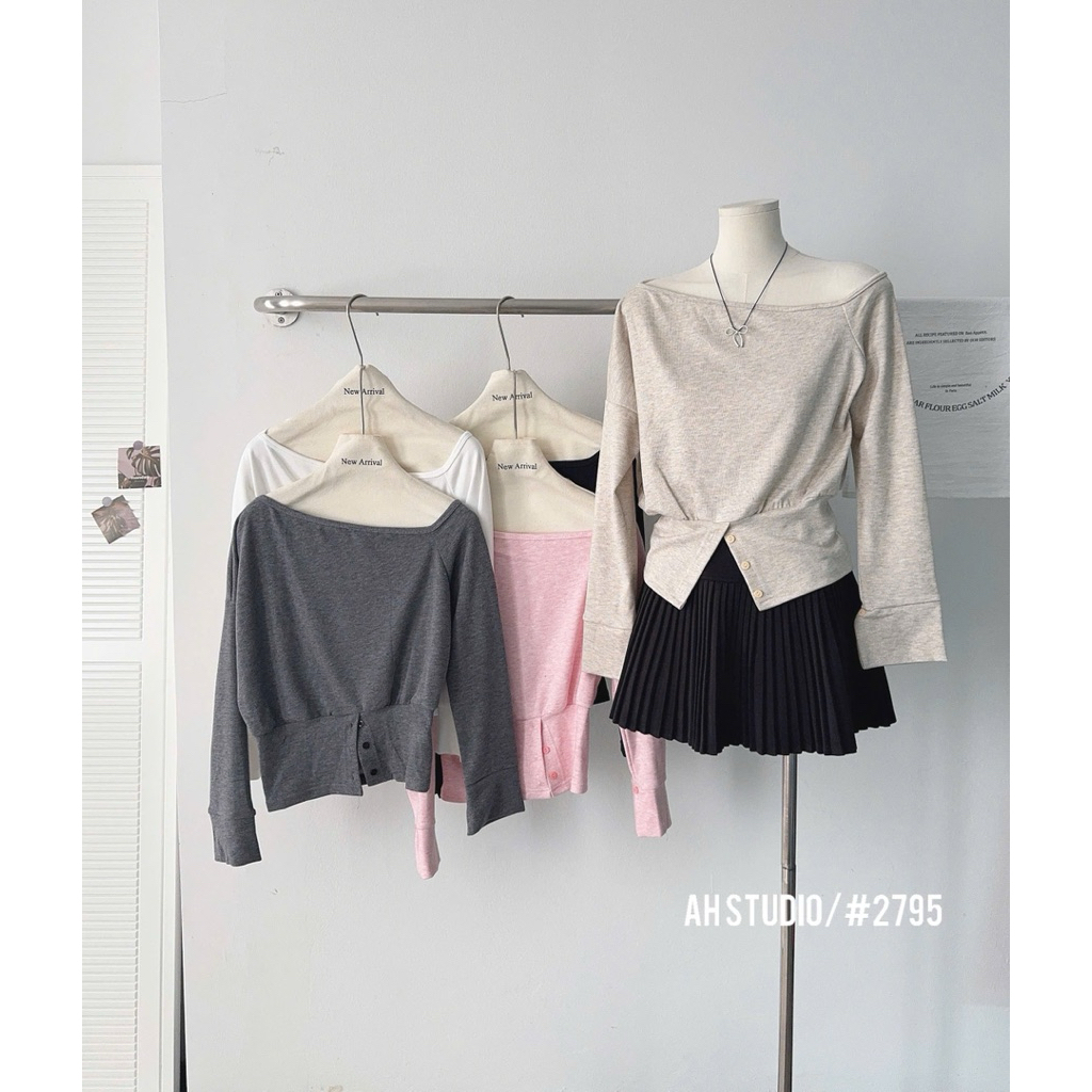 Áo thun trễ vai dài tay năng động by.Thanhhuyenclothing