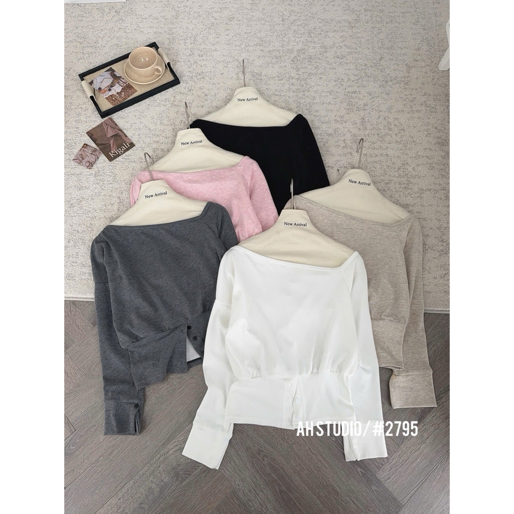 Áo thun trễ vai dài tay năng động by.Thanhhuyenclothing