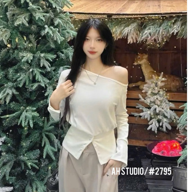 Áo thun trễ vai dài tay năng động by.Thanhhuyenclothing