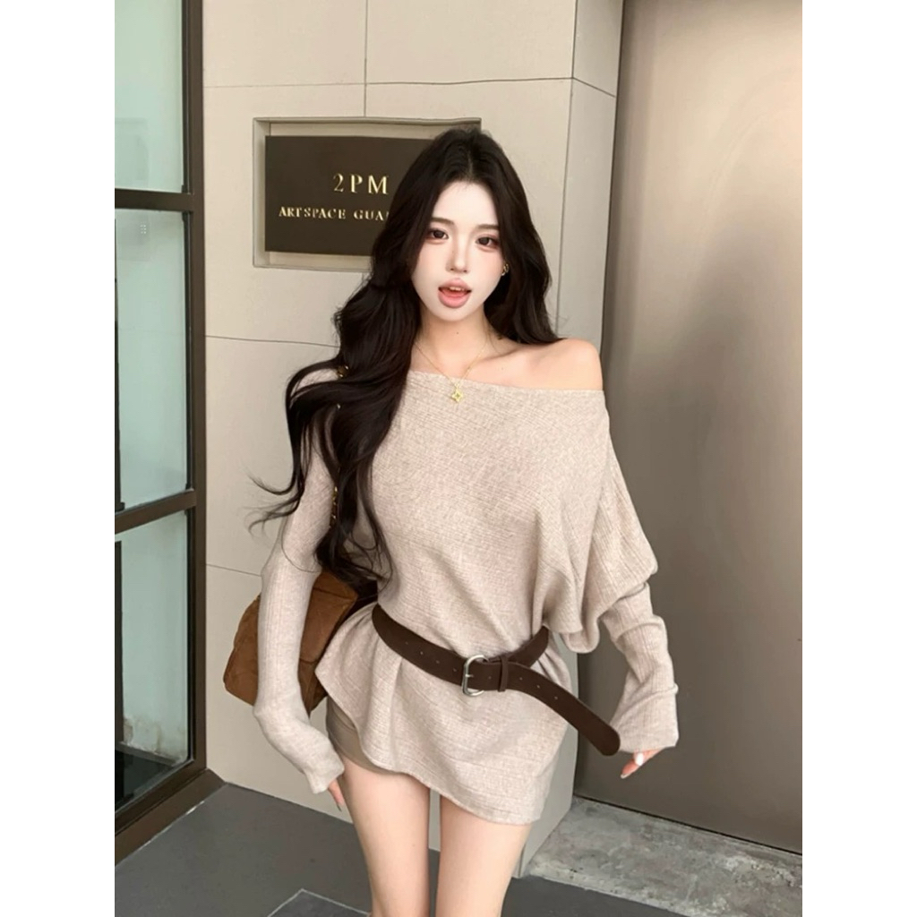 * Áo len trễ vai nữ siêu tôn dáng by.Thanhhuyen clothings A123