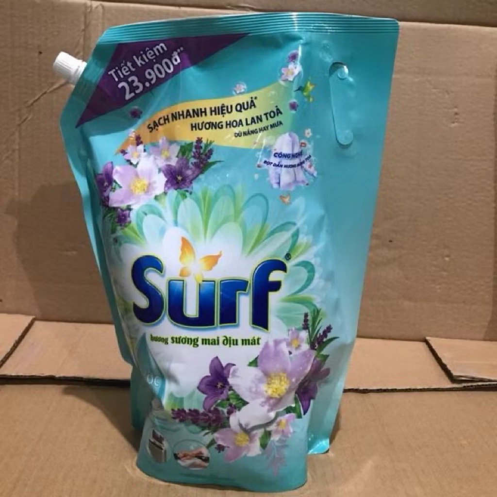 (túi 3.6kg) NƯỚC GIẶT SURF TÚI MÀU TÍM HOA CỎ HUYỀN BÍ - SURNG