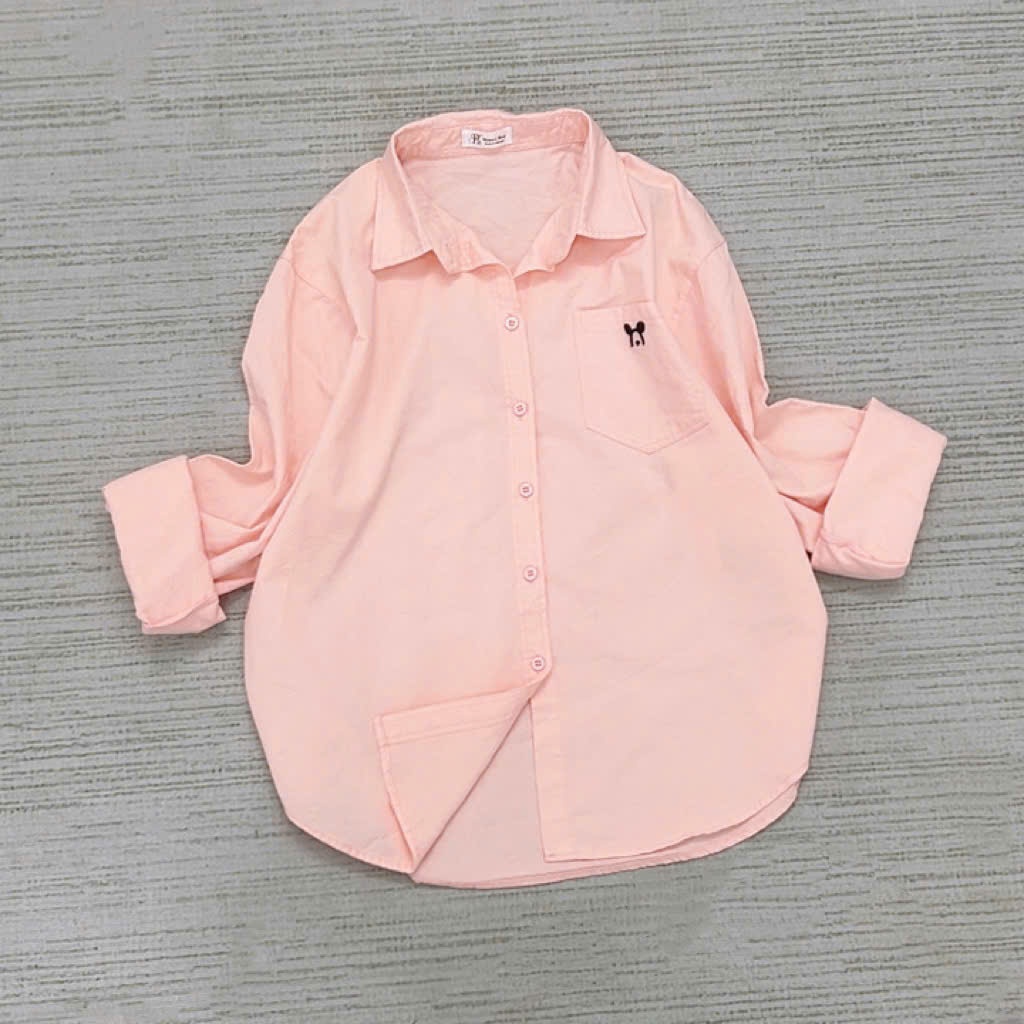 Áo Sơ Mi Nữ Tay Dài Chất Vải Kaki Cotton Mềm Nhiều Màu Pastel Xinh Thoải Mái Dễ Mặc-BK Women Shirt