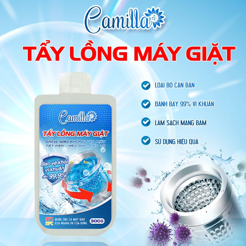 Camilla Tẩy Lồng Máy Giặt Bảo Vệ Gia Đình Loại Bỏ 580 Lần Nấm Mốc và Bụi Bẩn Lọ 300g
