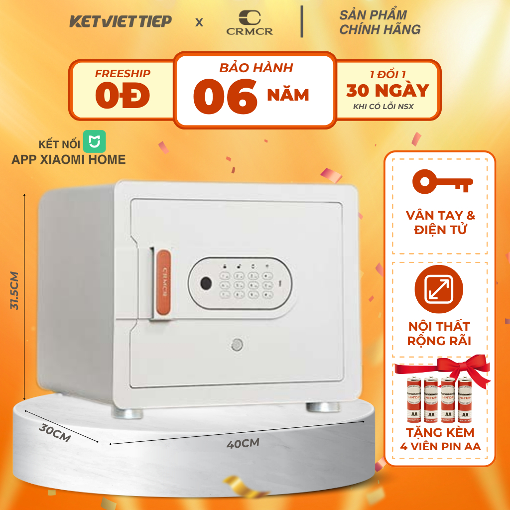 Két sắt Xiaomi CRMCR 30MS Khóa Vân Tay Điện Tử Kết Nối APP Điện Thoại