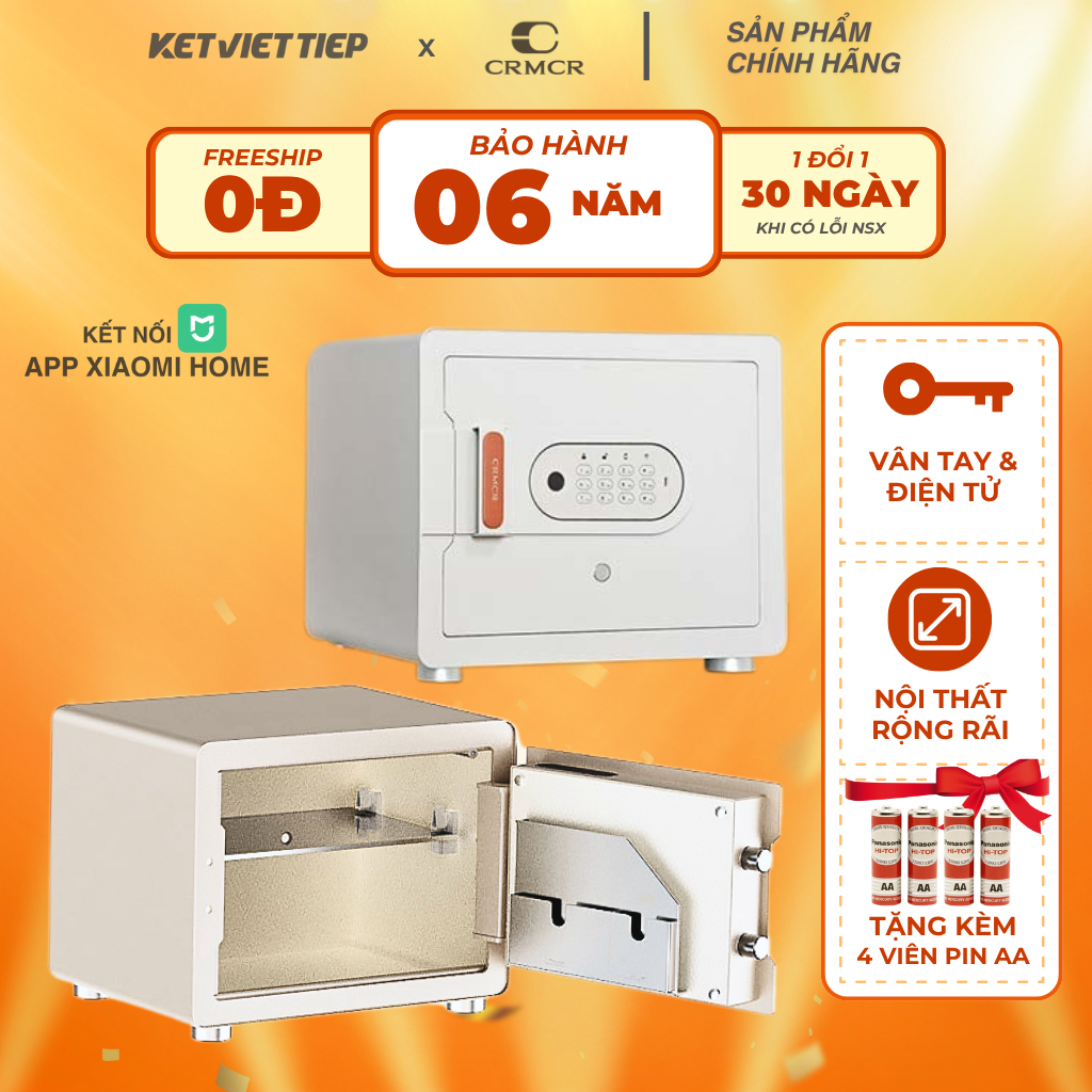 Két sắt Xiaomi CRMCR 30MS Khóa Vân Tay Điện Tử Kết Nối APP Điện Thoại