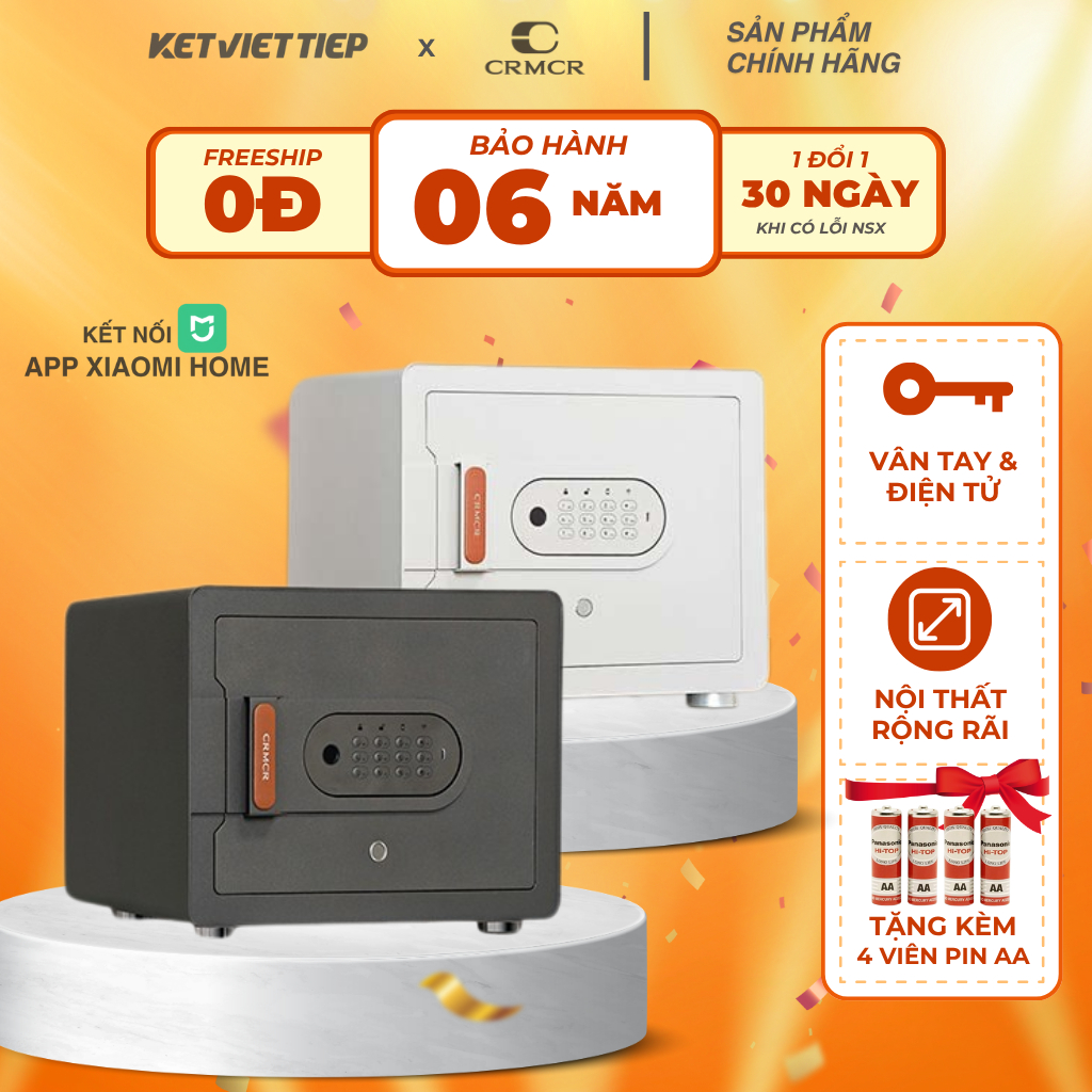 Két sắt Xiaomi CRMCR 30MS Khóa Vân Tay Điện Tử Kết Nối APP Điện Thoại
