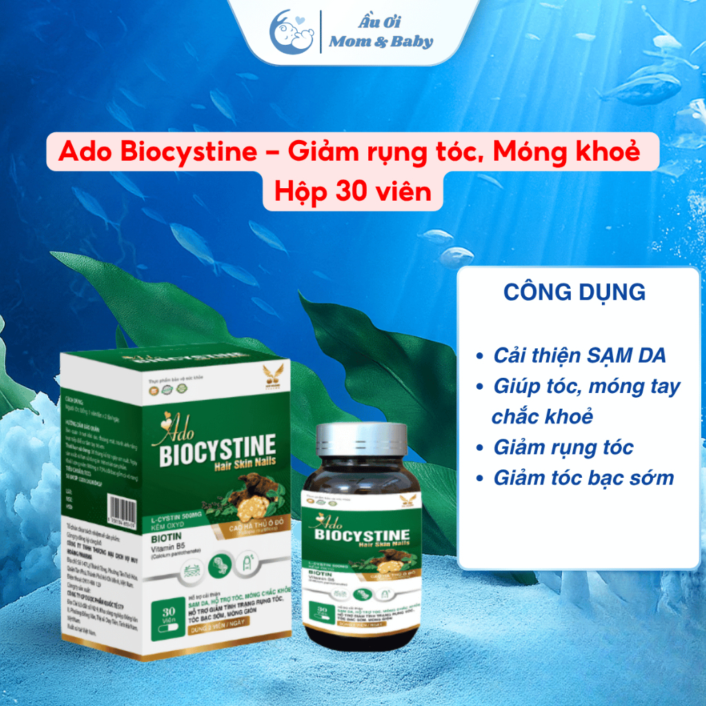[COMBO MỌC TÓC] Ado Biocystine Ferum Gold Hỗ Trợ Mọc Tóc, Dưỡng Móng, Bổ Sung Máu Tạo Hồng Cầu