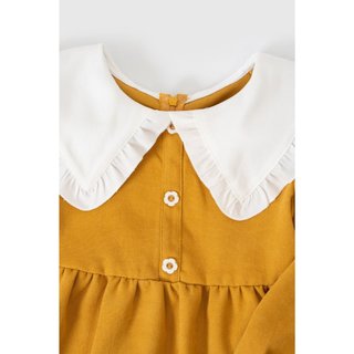 Đầm nhung dài tay cổ sen bé gái Rabity 951.010