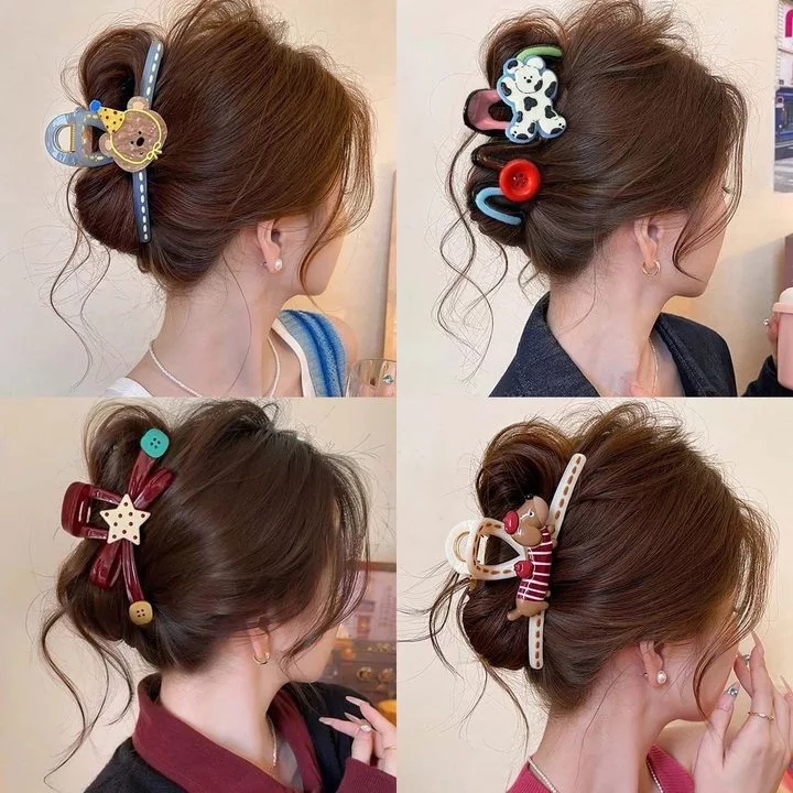 Kẹp tóc nữ hình hoạt hình dễ thương phong cách cao cấp phụ kiện tóc nữ dùng kẹp sau đầu, búi tóc xinh