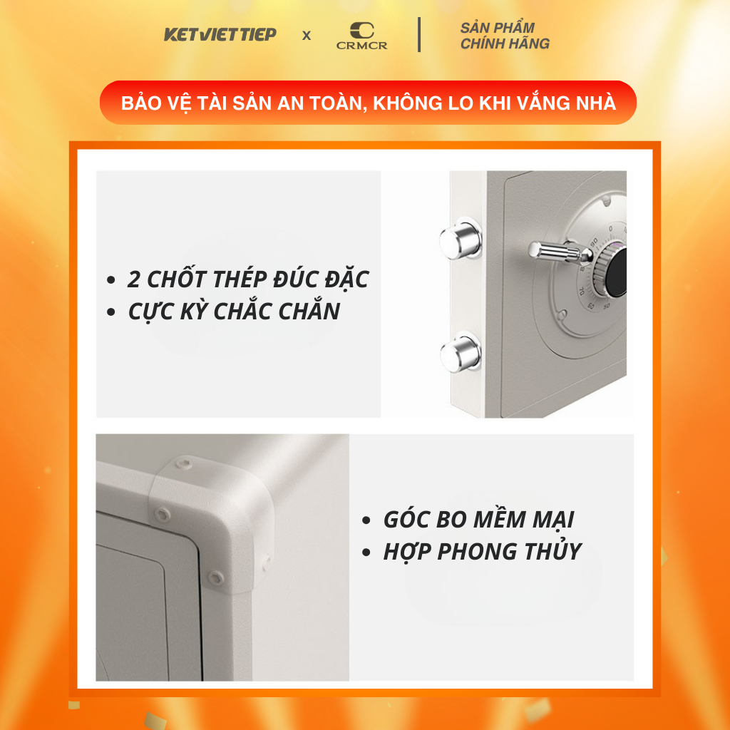 Két sắt mini thông minh Xiaomi CRMCR 30J Nặng 16KG kết nối APP Điện Thoại khóa cơ + điện tử