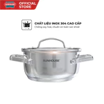 Bộ nồi Inox 304 Sunhouse Healthy SHG605 - Gồm 3 nồi size 16,20,24cm -Đáy từ 3 lớp - Inox 304 - Phù hợp mọi loại bếp — ảnh 4
