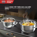 Bộ nồi Inox 304 Sunhouse Healthy SHG605 - Gồm 3 nồi size 16,20,24cm -Đáy từ 3 lớp - Inox 304 - Phù hợp mọi loại bếp — ảnh 7