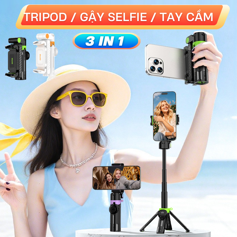 Gậy selfie cho điện thoạ mini YF01 Gậy chụp ảnh 3In 1 Có Bluetooth Tripod quay video Xoay 360 Độ