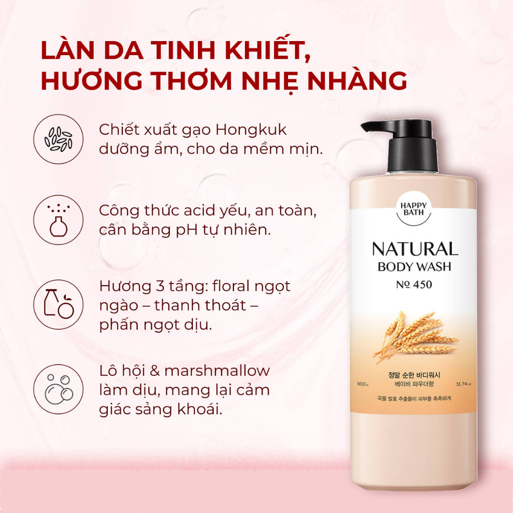 Sữa Tắm Dưỡng Ẩm Happy Bath 900G Trắng Da, Sữa Tắm Tẩy Da Chết Thơm Mịn Lưu Hương Lâu