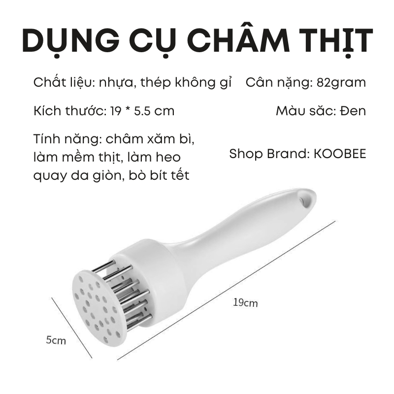 Dụng Cụ Châm Bì/Thịt Làm Mềm Thịt Làm Heo Quay Da Giòn, Bò Bít Tết KOOBEE (NB06)