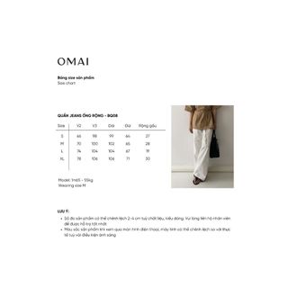 Quần jeans nữ dáng suông ống rộng OMAI thiết kế cạp cao chất mềm - BQ08