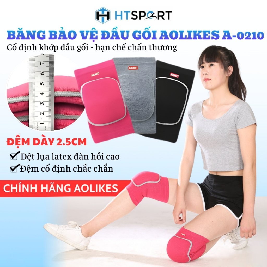 Băng Bảo Vệ Đầu Gối Đệm Dày AOLIKES A-0210, Bó Gối Chống Chấn Thương Nam Nữ Tập Thể Thao Gym Yoga