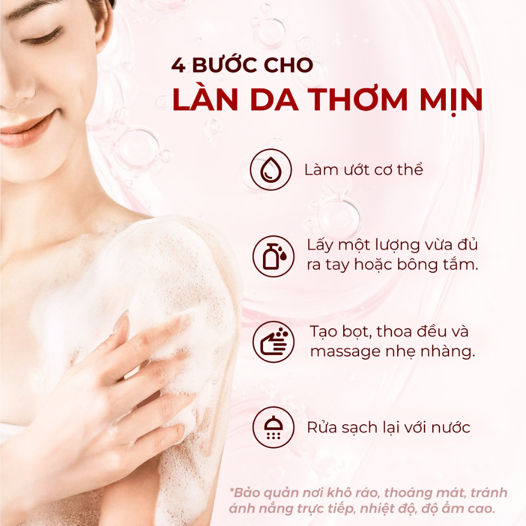 Sữa Tắm Happy Bath Be Happy Lưu Hương Lâu, Hương Dâu Rừng Ngọt Ngào Kết Hợp Hoa Anh Đào Dịu Nhẹ 900g