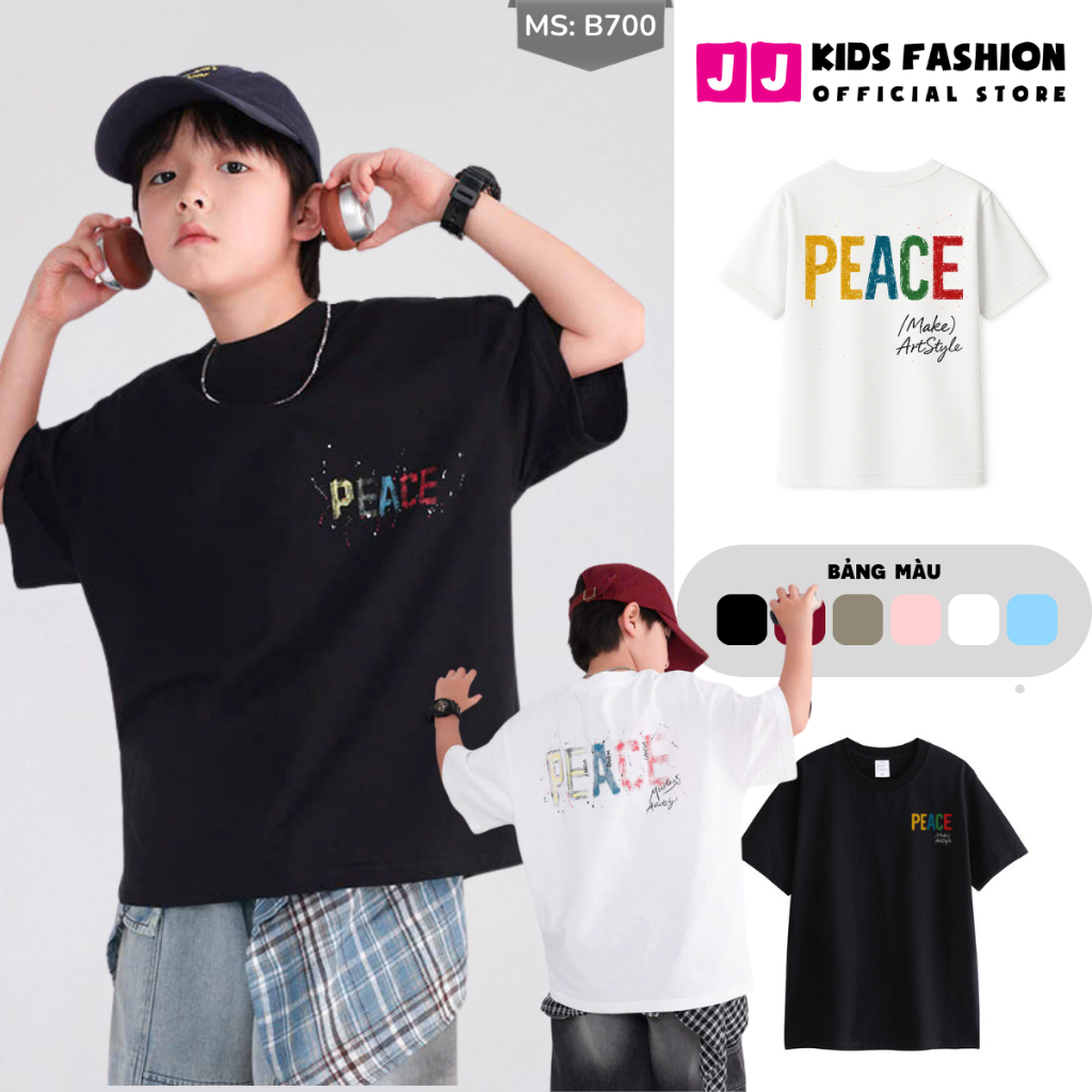 Áo Thun Ngắn Tay Mùa Hè Cho Bé Trai, Bé Gái In Hình Năng Động, Cổ Tròn B700 | JJ Kids Fashion