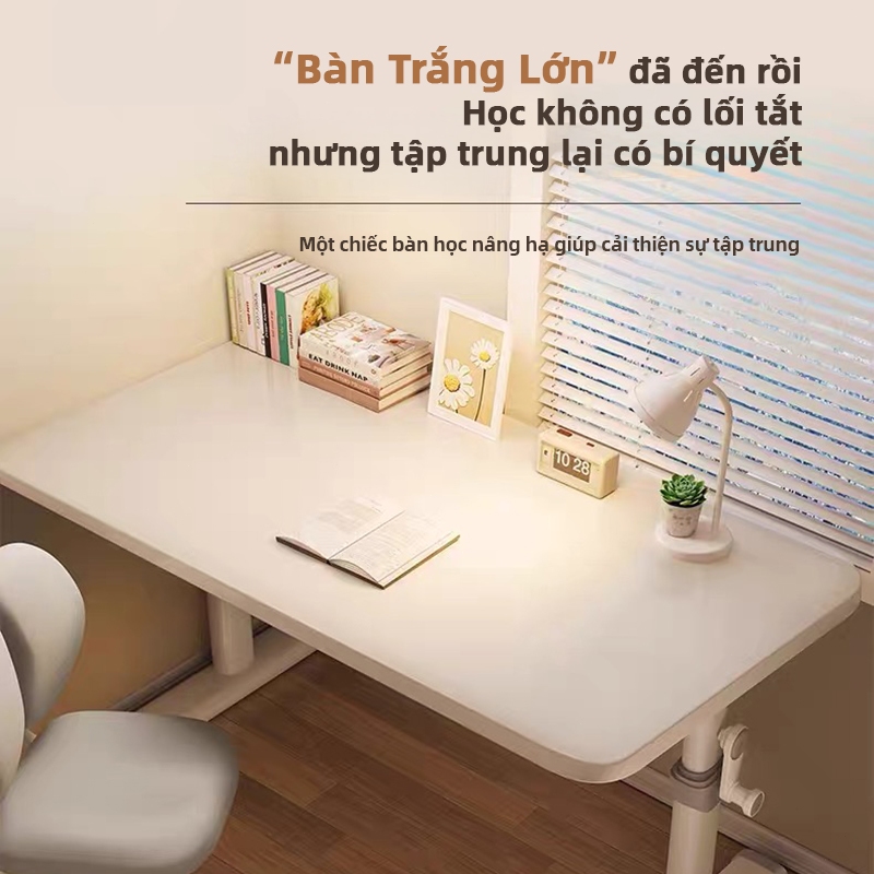 NOVUS Bàn Học Trẻ Em Bảo Mắt - Điều Chỉnh Cao Mượt Góc Bo Tròn An Toàn Mặt Dày Thép Khung Chắn Chắn Dài 1m