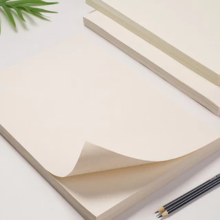 Giấy vẽ mỹ thuật, vẽ màu nước định lượng 100gsm khổ A5 màu vàng kem phù hợp vẽ phác thảo, làm sổ, notebook, ghi chú