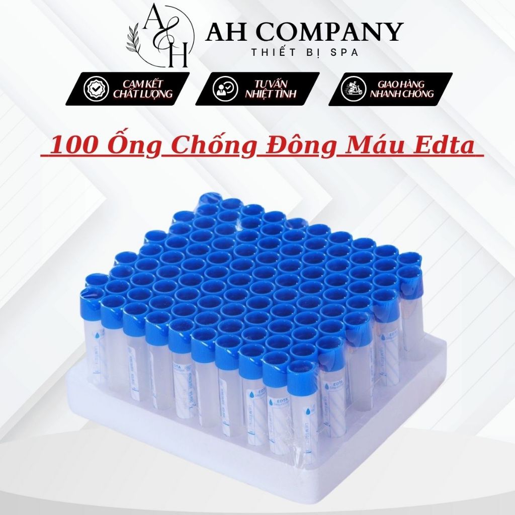 100 Ống chống đông máu edta,klc dùng trong công nghệ prp spa thẫm mỹ viện