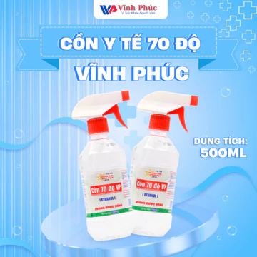 Cồn y tế 70 độ Vĩnh Phúc chai xịt 500ml (chai)