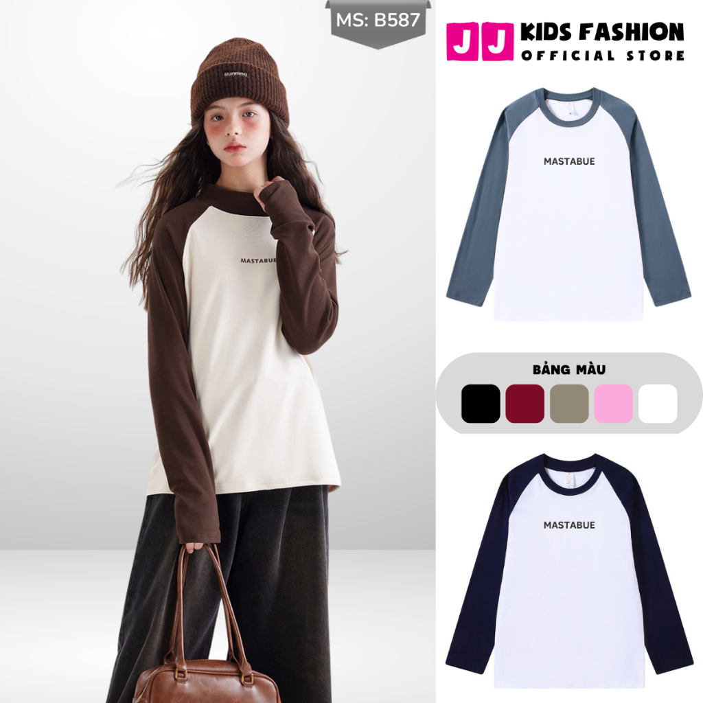 Áo Thun Dài Tay Xuân Thu Cho Bé Trai, Bé Gái In Hình Năng Động, Cổ Tròn | JJ Kids Fashion