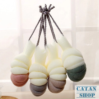 Bông Tắm Bí Ngô Tạo Bọt Mịn Mềm Mại An Toàn Cho Da Nhiều Màu Pastel Dễ Thương, Bông Tắm 2 Màu Bí Ngô