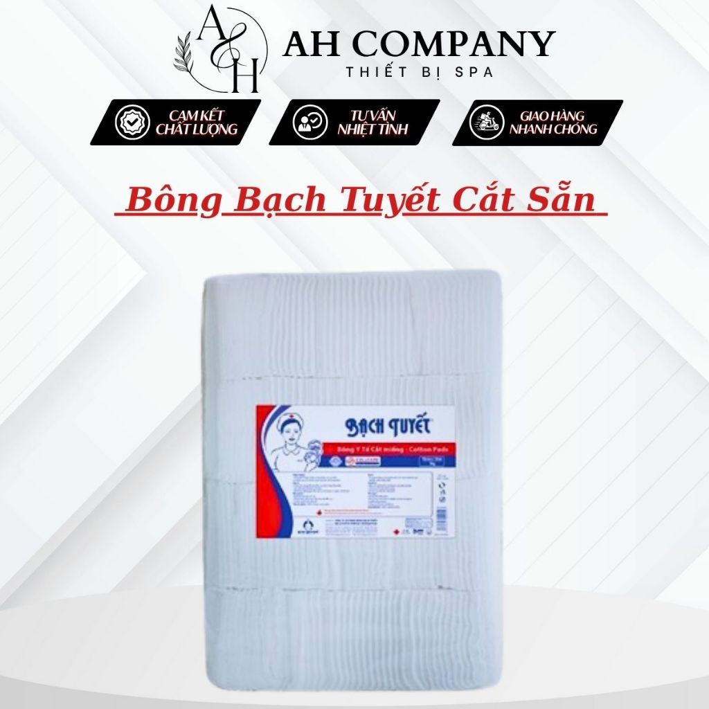 Bông Bạch Tuyết, Bông Tẩy Trang Miếng Cắt Sẵn, Bông Mềm Mịn Thấm Hút Tốt, Sử Dụng Tiện Lợi