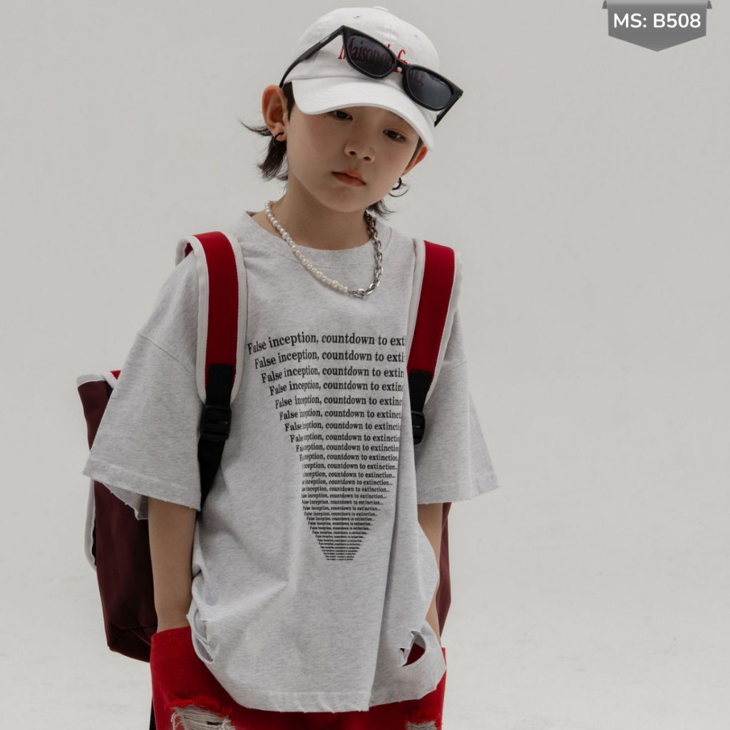 Áo Thun Bé Trai, Bé Gái Cổ Tròn Ngắn Tay Thời Trang_KHÔNG RÁCH B508 | JJ Kids Fashion