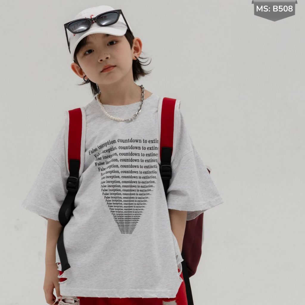 Áo Thun Bé Trai, Bé Gái Cổ Tròn Ngắn Tay Thời Trang_KHÔNG RÁCH B508 | JJ Kids Fashion