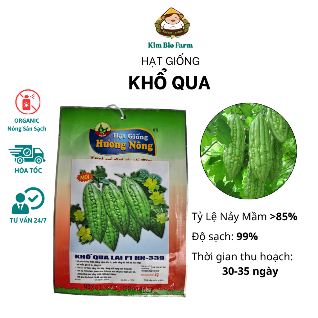 Hạt Giống Khổ Qua Hương Nông - Tỉ Lệ Nảy Mầm Cao, Phát Triển Nhanh
