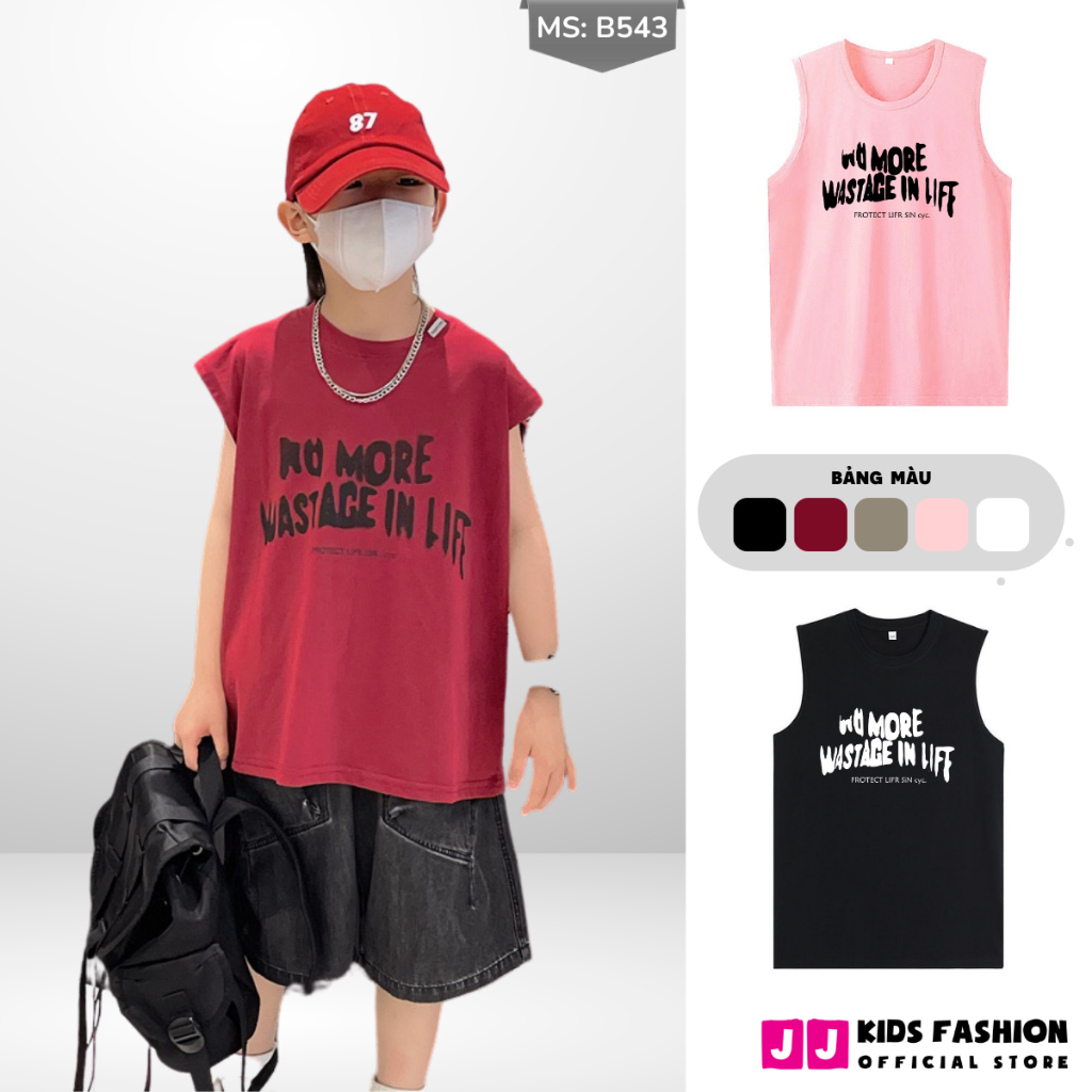 Áo Thun Ngắn Tay Mùa Hè Cho Bé Trai, Bé Gái In Hình Năng Động, Cổ Tròn B543 | JJ Kids Fashion
