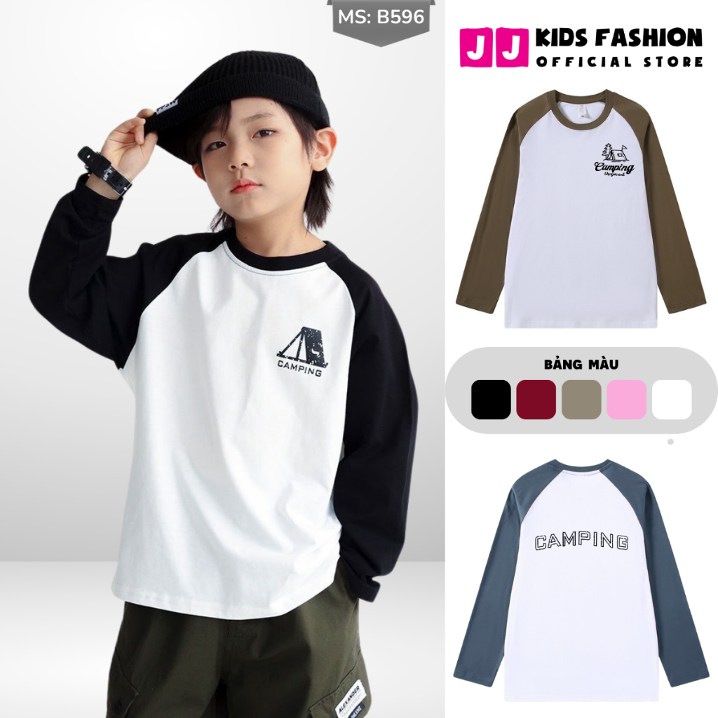 Áo Thun Tay Dài Trẻ Em Cotton 4 Chiều Cho Bé Trai Bé Gái In Hình Thời Trang | JJ Kids Fashion