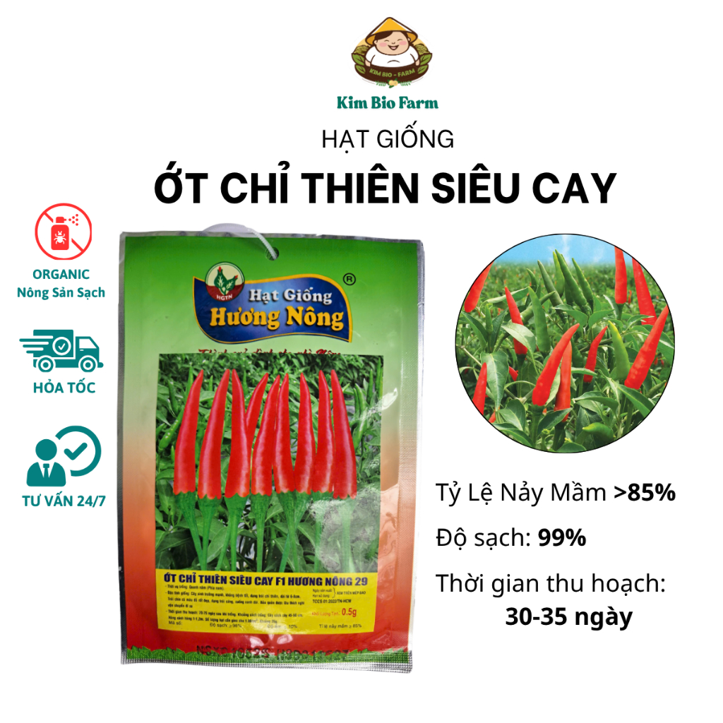 Hạt Giống Ớt Chỉ Thiên Siêu Cay Hương Nông - Tỉ Lệ Nảy Mầm Cao, Phát Triển Nhanh