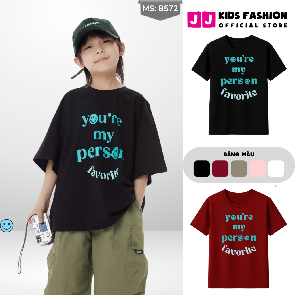 Áo Thun Ngắn Tay Mùa Hè Cho Bé Trai, Bé Gái In Hình Năng Động, Cổ Tròn | JJ Kids Fashion