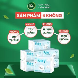 Combo Khăn Giấy Rút Fairy Cloud 4 Lớp Giấy Mềm Mại Thấm Hút Tốt An Toàn Cho Da - 300 Tờ